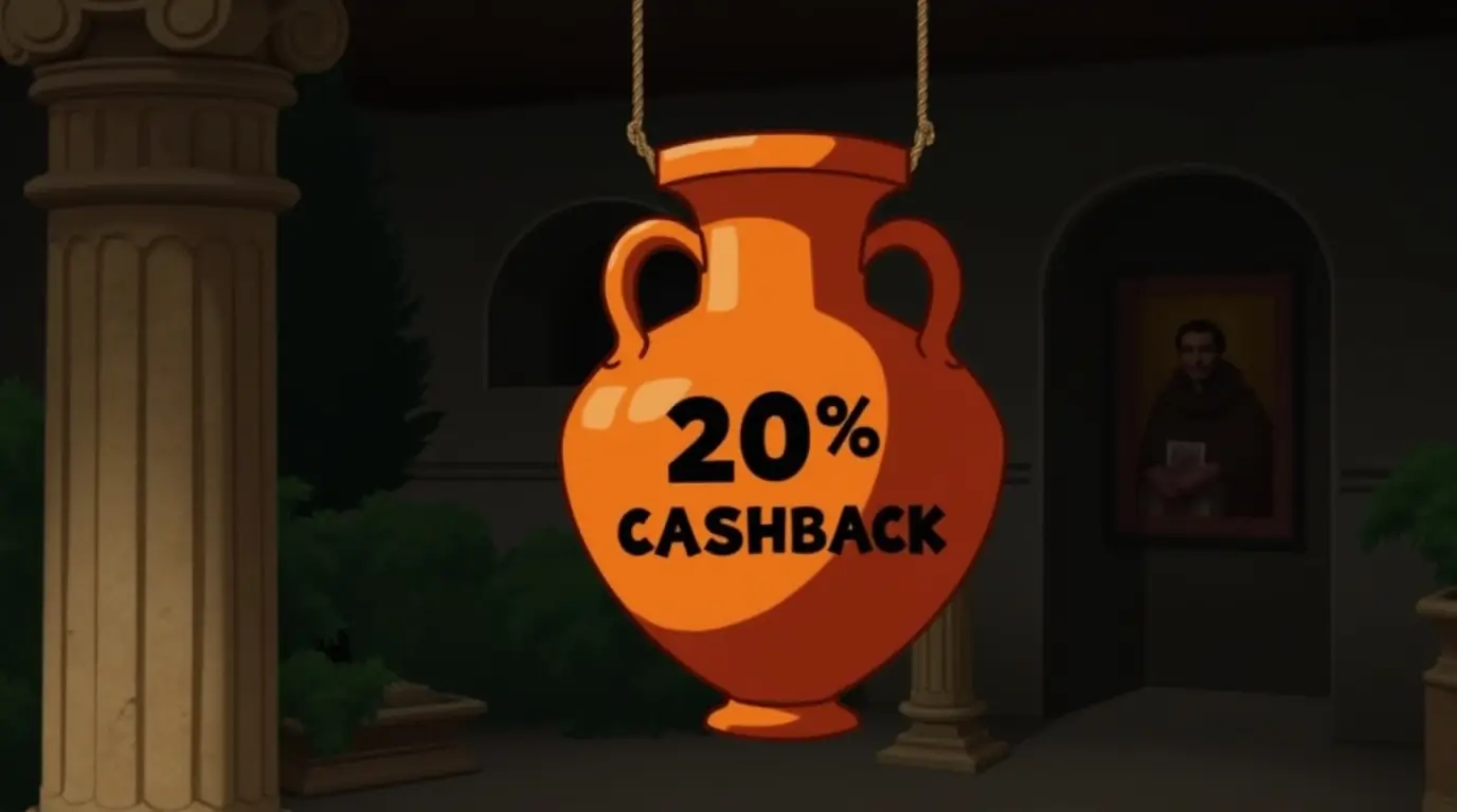 Banner för Aphrodite Casinos cashback-bonus för svenska spelare